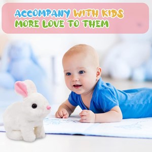 عروسک رباتیک خرگوش حرکتی رنگ سفید _عروسک رباتیک